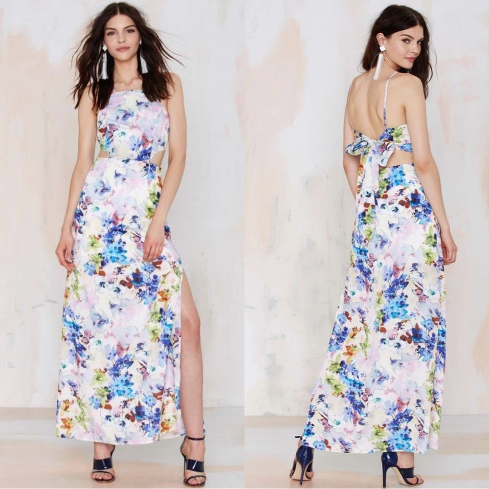 J.O.A. Floral Maxi Dress Purple Maxi Dress